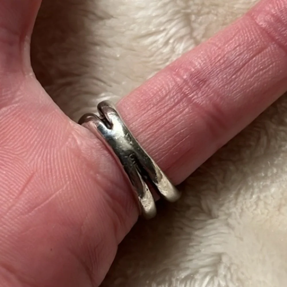 JAMES AVERY 🩶 VINTAGE INSCRIBED CHUNKY STAMPED STERLING SILVER RING Women’s 5 - Picture 6 of 10